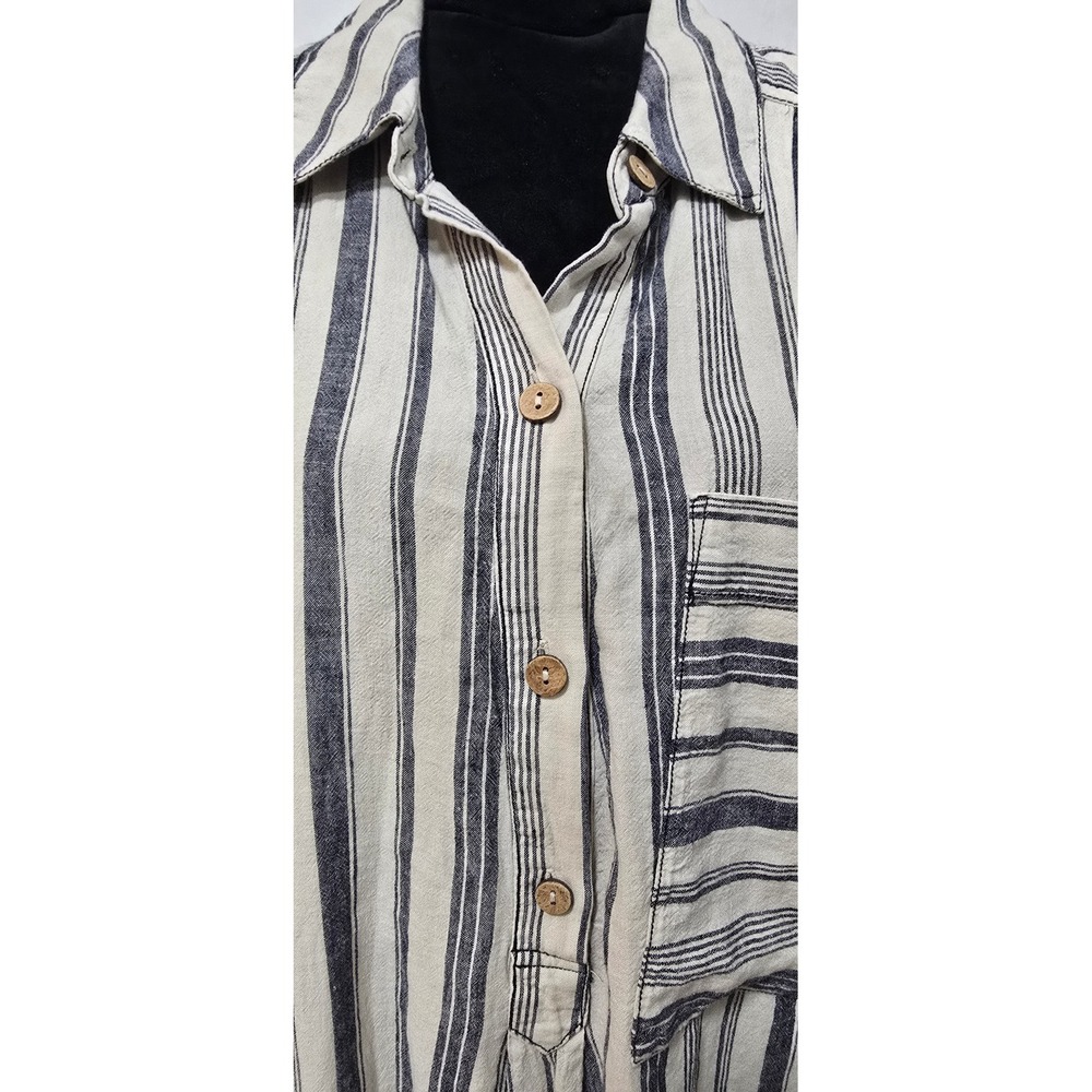 We The Free People Revolve women L summer breeze stripe linen blend blouse - Picture 7 of 11